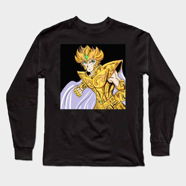 aioria the golden saint leo Long Sleeve T-Shirt by jorge_lebeau